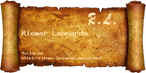 Riemer Leonarda névjegykártya